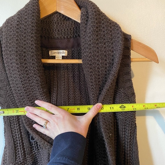 Brown Kitted Vest Buttons Medium 8/10 Sarsaparilla - Picture 8 of 9